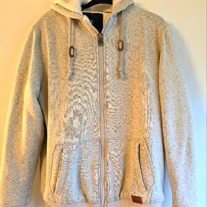 BUFFALO DAVID BITTON MEN'S SHERPA LINDED HODDIE SWEATSHIRTS OATMEAL GRAY SZXL/TG
